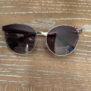 Isaac Mizrahi Black and Pink Floral Sunglasses